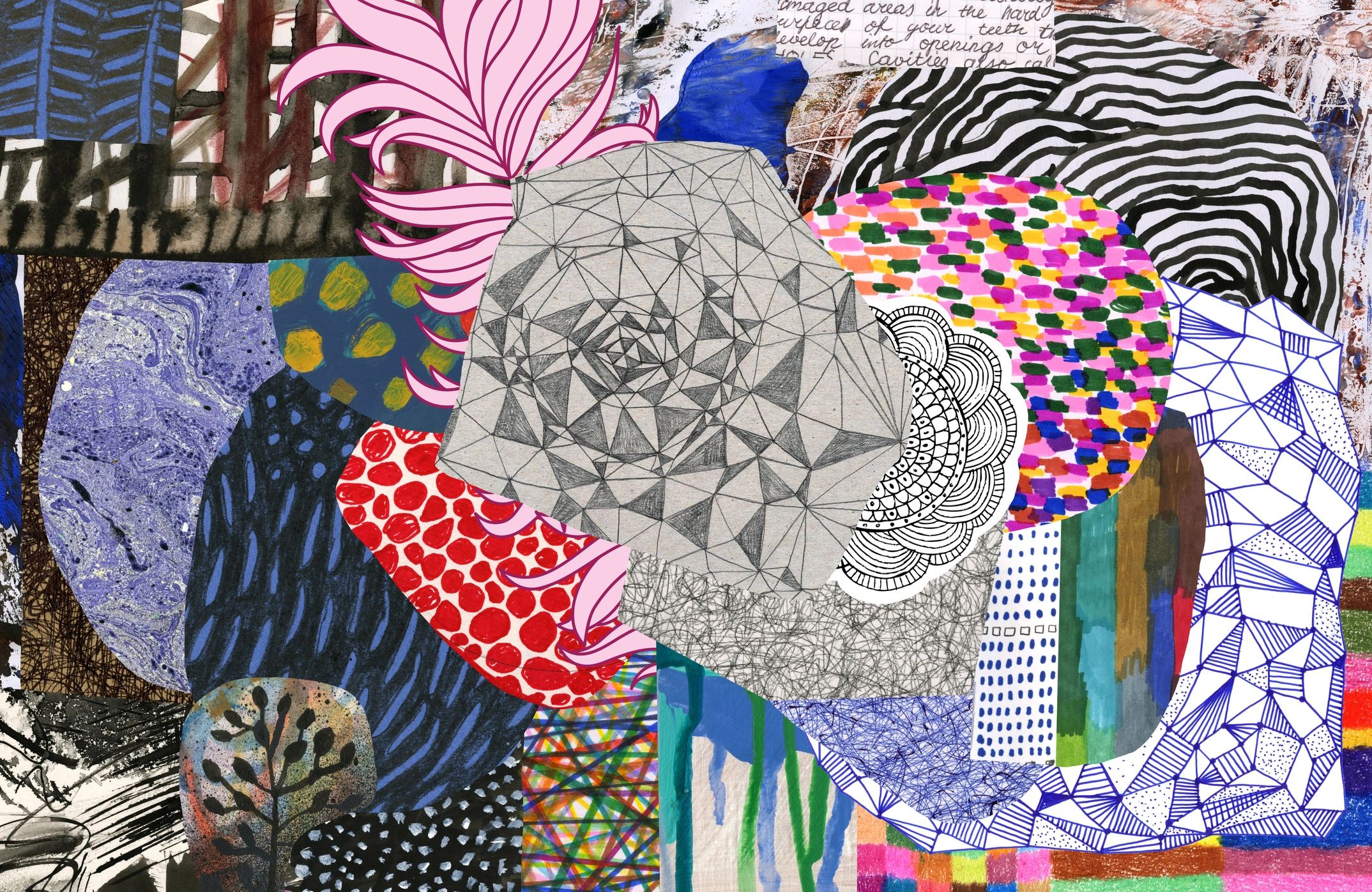 Mixed-media collage texture
