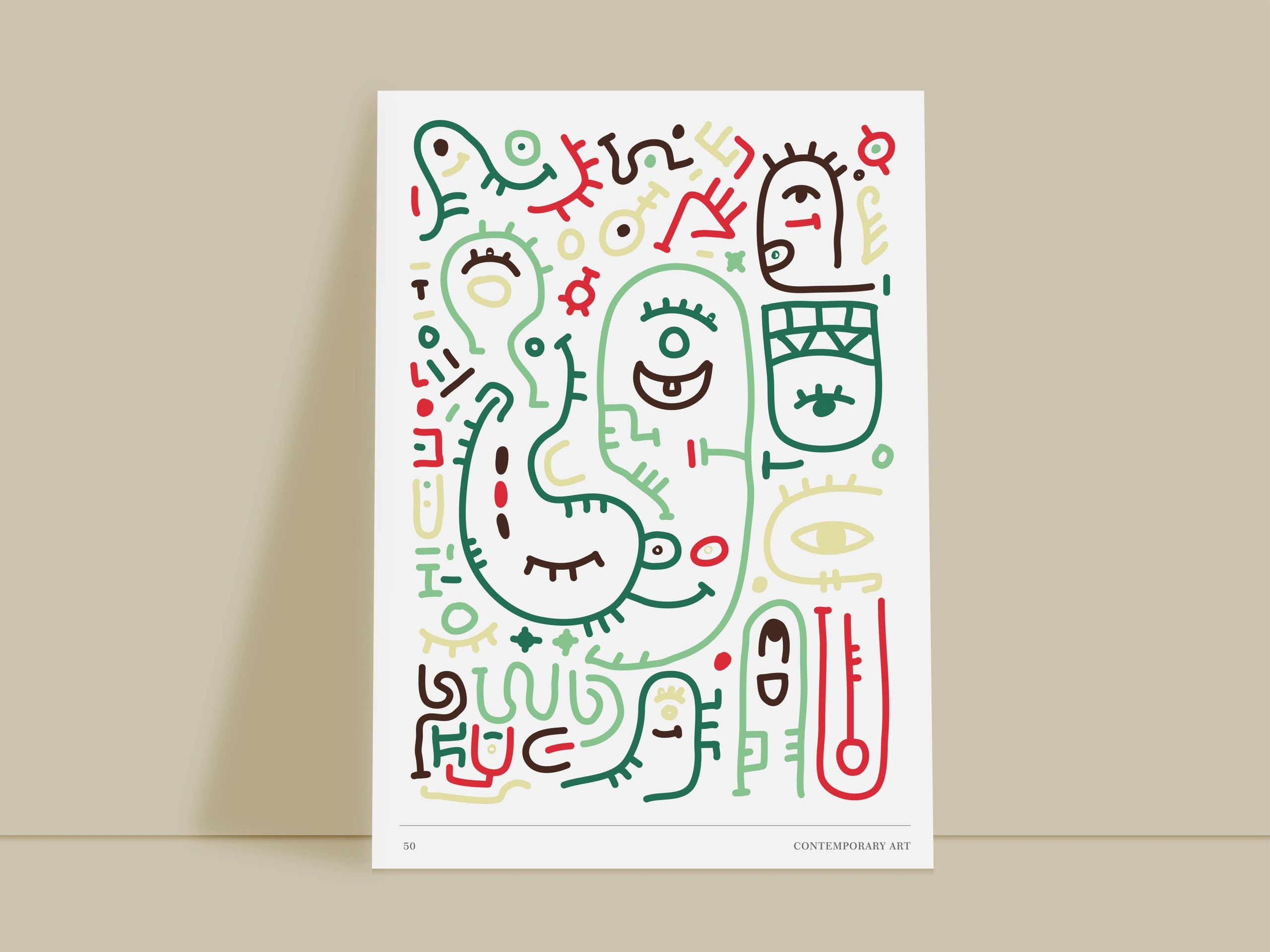 Minimal abstract illustration with modern shapes