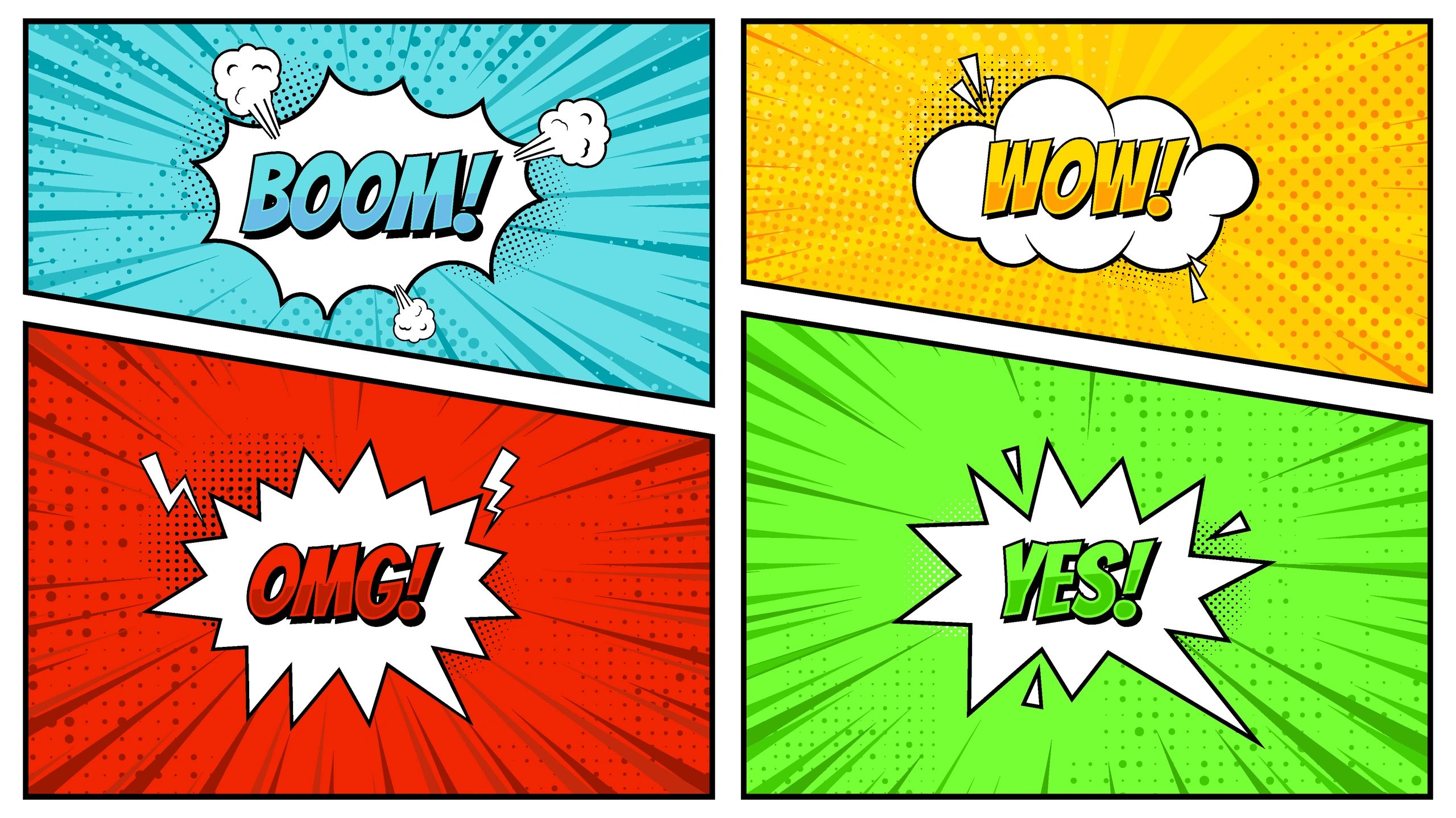 Comic speech bubble elements