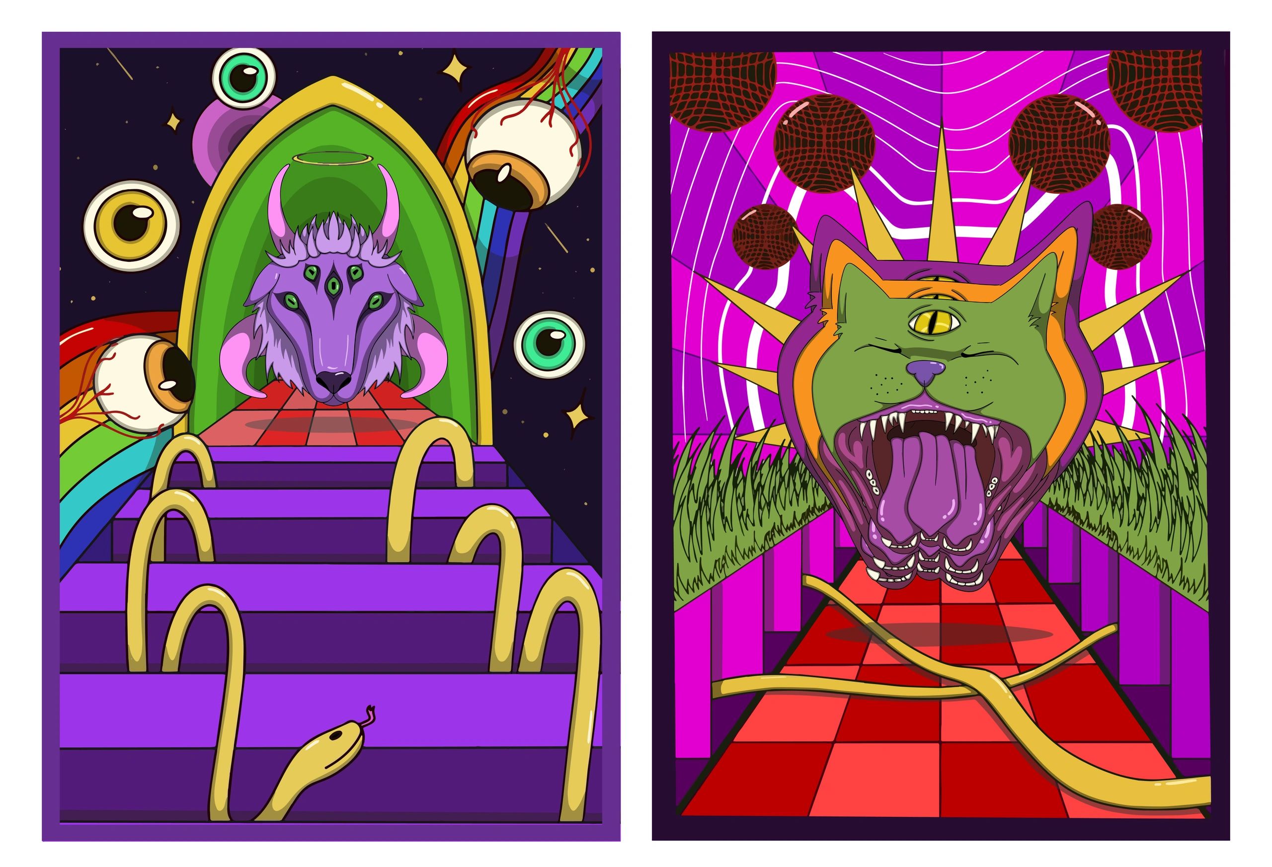Surreal psychedelic poster illustration