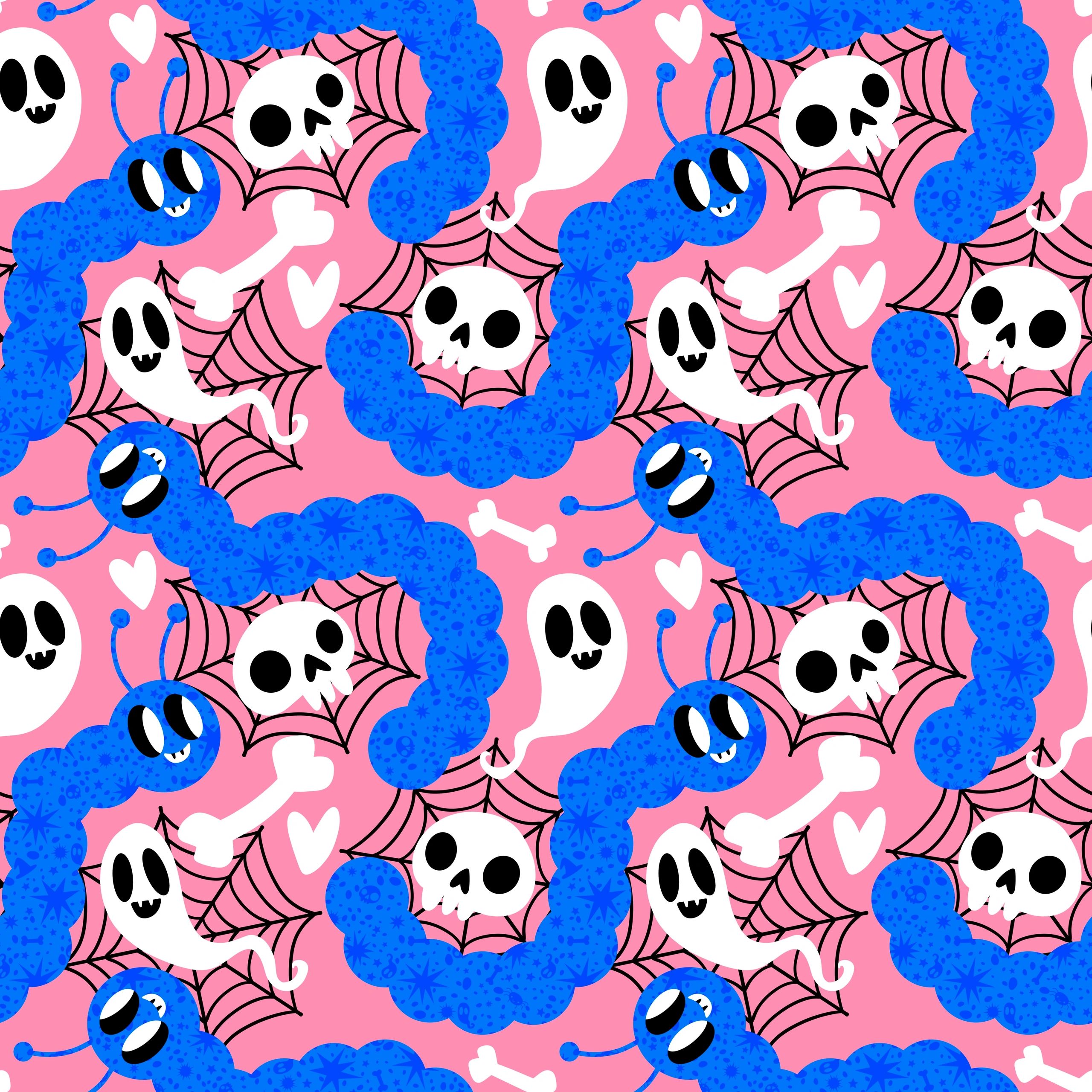 Halloween animals pattern illustration