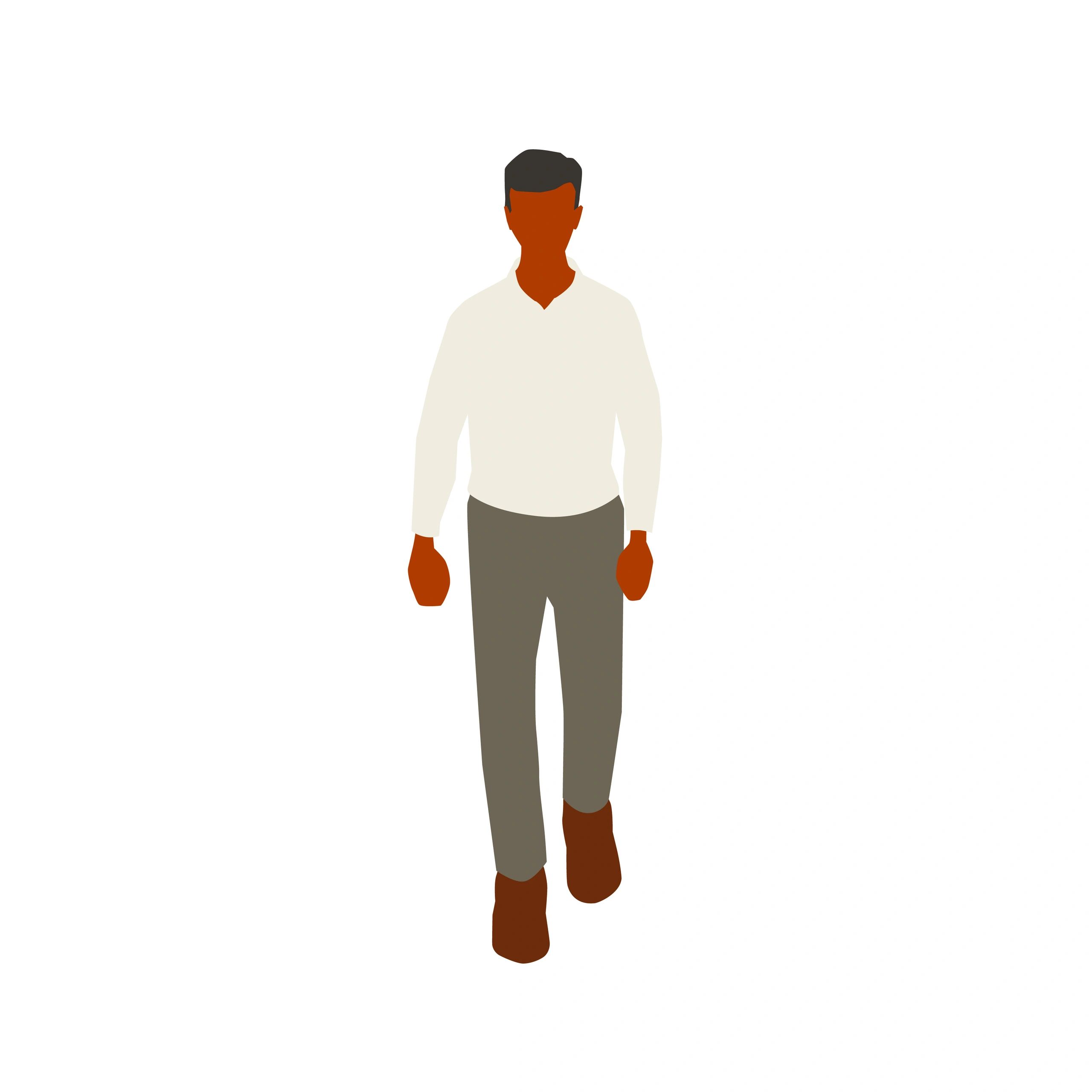 Vector illustration of a man walking toward the viewer